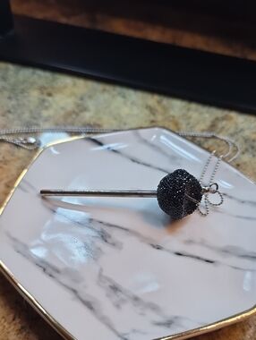 Modern Black Black Diamond Lolipop Pendant
